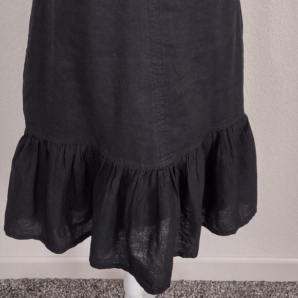 Strapless Black Dress Linen Size 2 - Picture 4 of 5